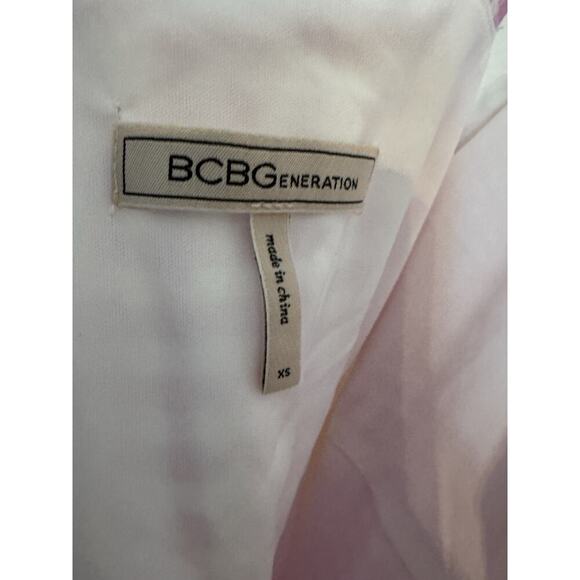 New BCBGeneration Dress XS Gingham Pink White Bow Ruffles Cut Out Summer Barbie - Picture 6 of 15